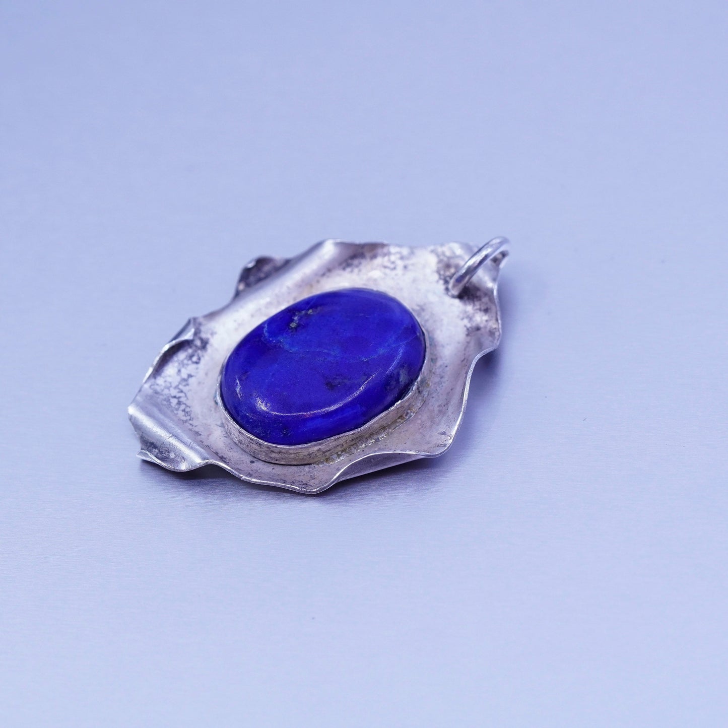 Native American navajo Eddie Chee sterling 925 silver pendant with lapis lazuli