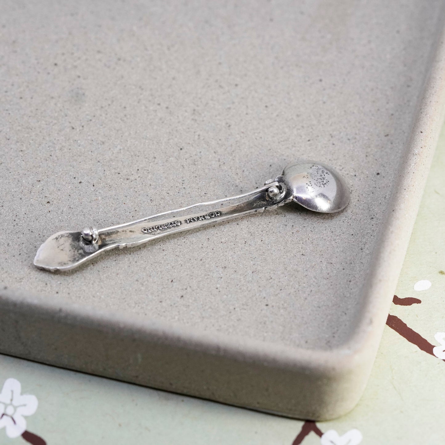 Vintage Gotham sterling silver handmade brooch, 925 spoon pin