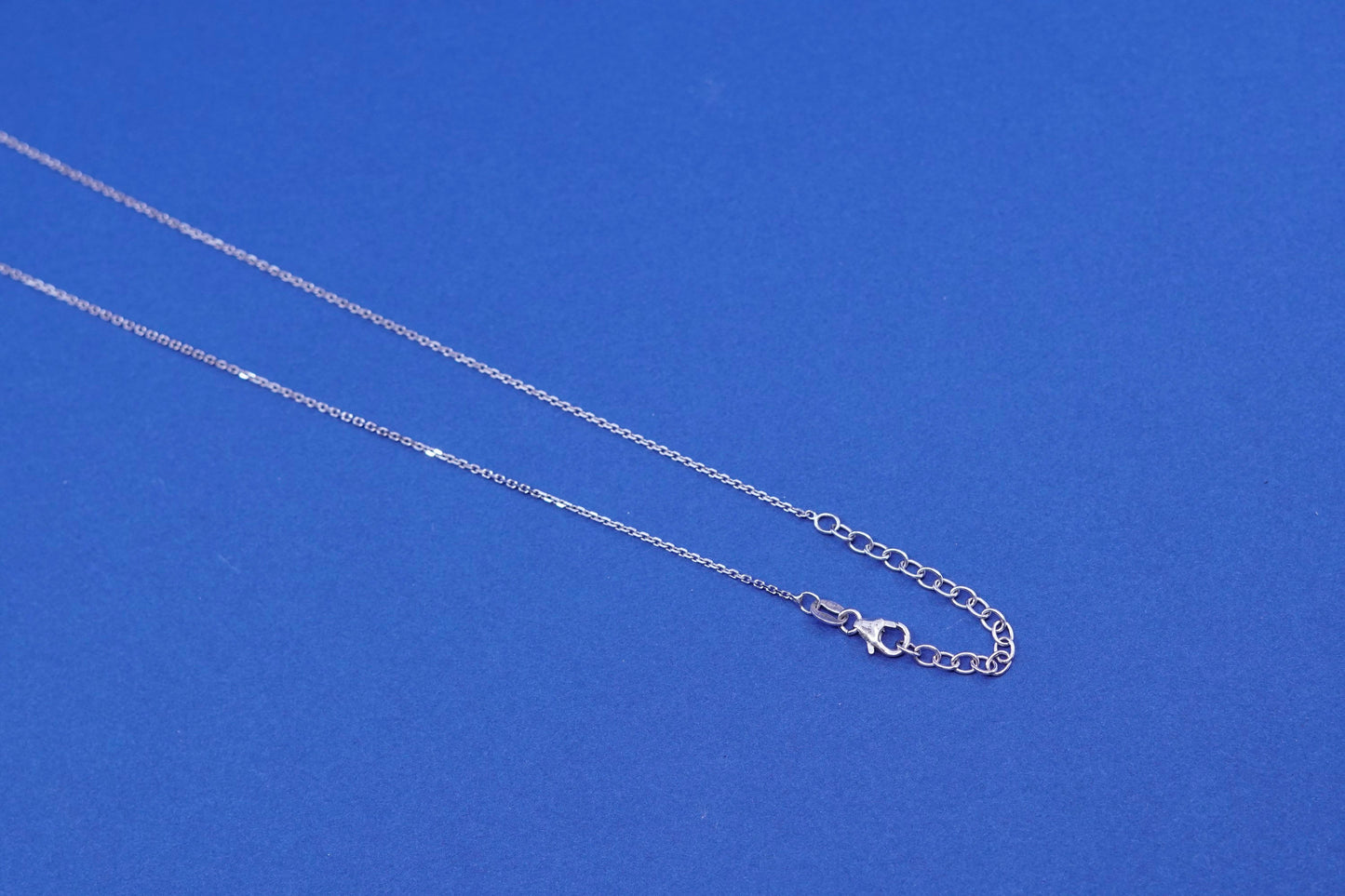 16+2”, vintage Sterling silver necklace, 925 circle chain w/ cross pendant N Cz