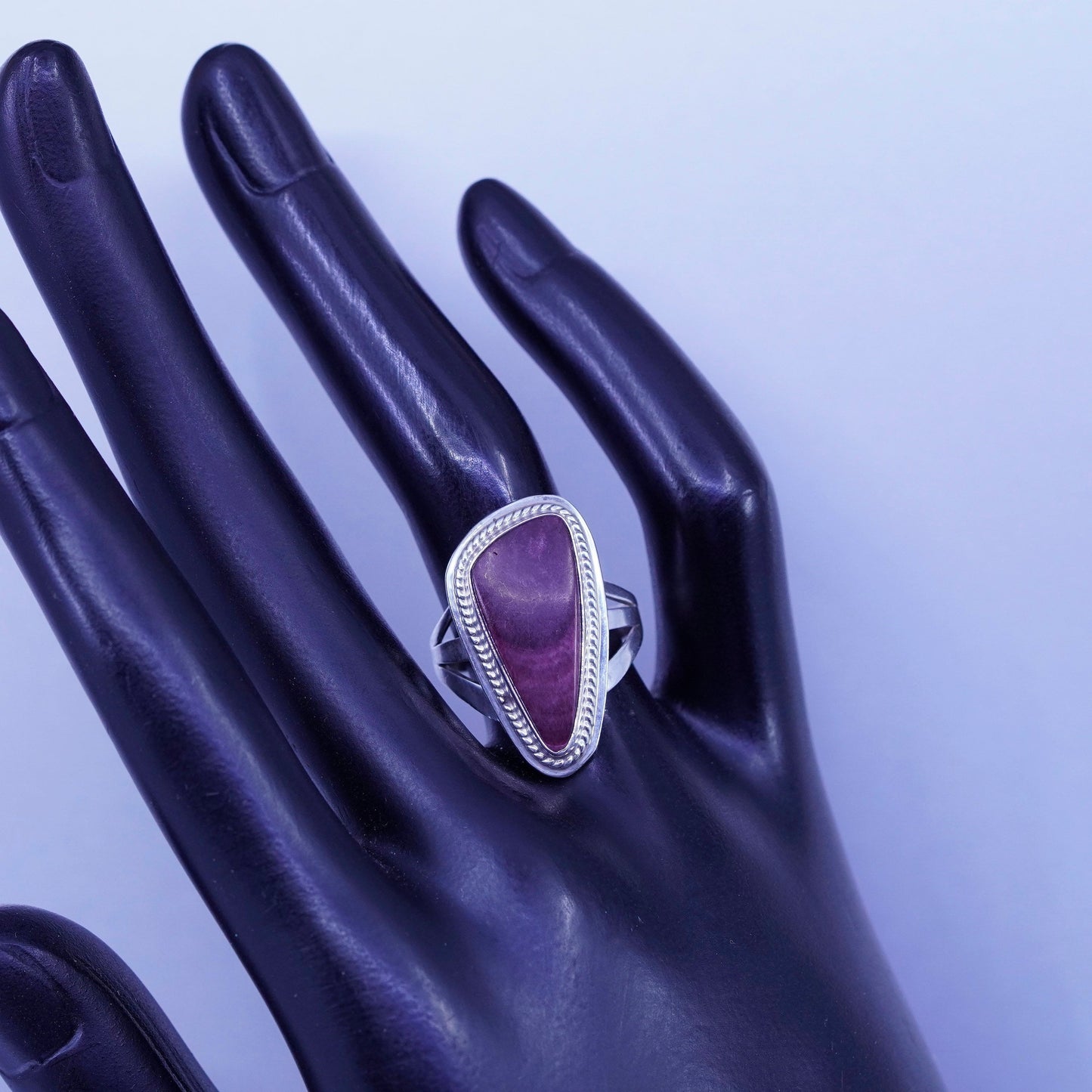 Size 6.5, Native American navajo Alex Gelvin Sterling 925 silver ring charoite