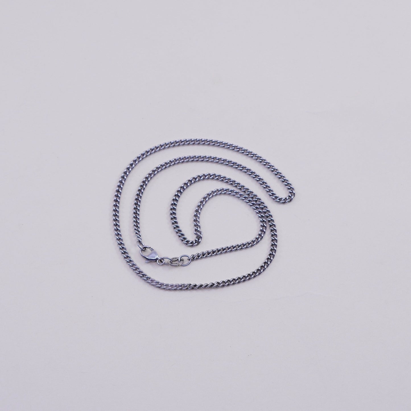 16” 2mm, vintage James Avery sterling silver necklace, 925 curb rope chain