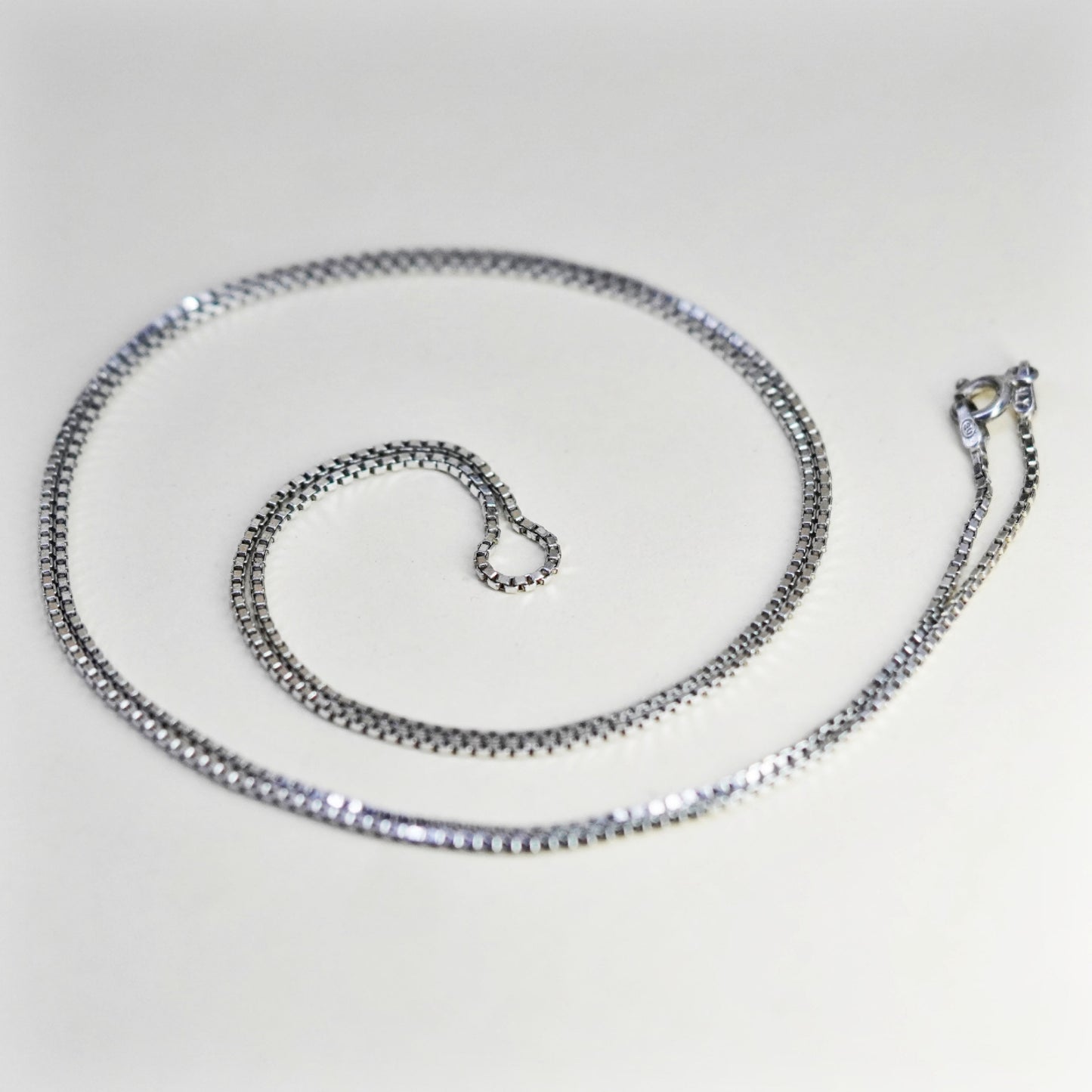 30”, 1.4mm, Vintage sterling silver Italy 925 silver box chain, necklace