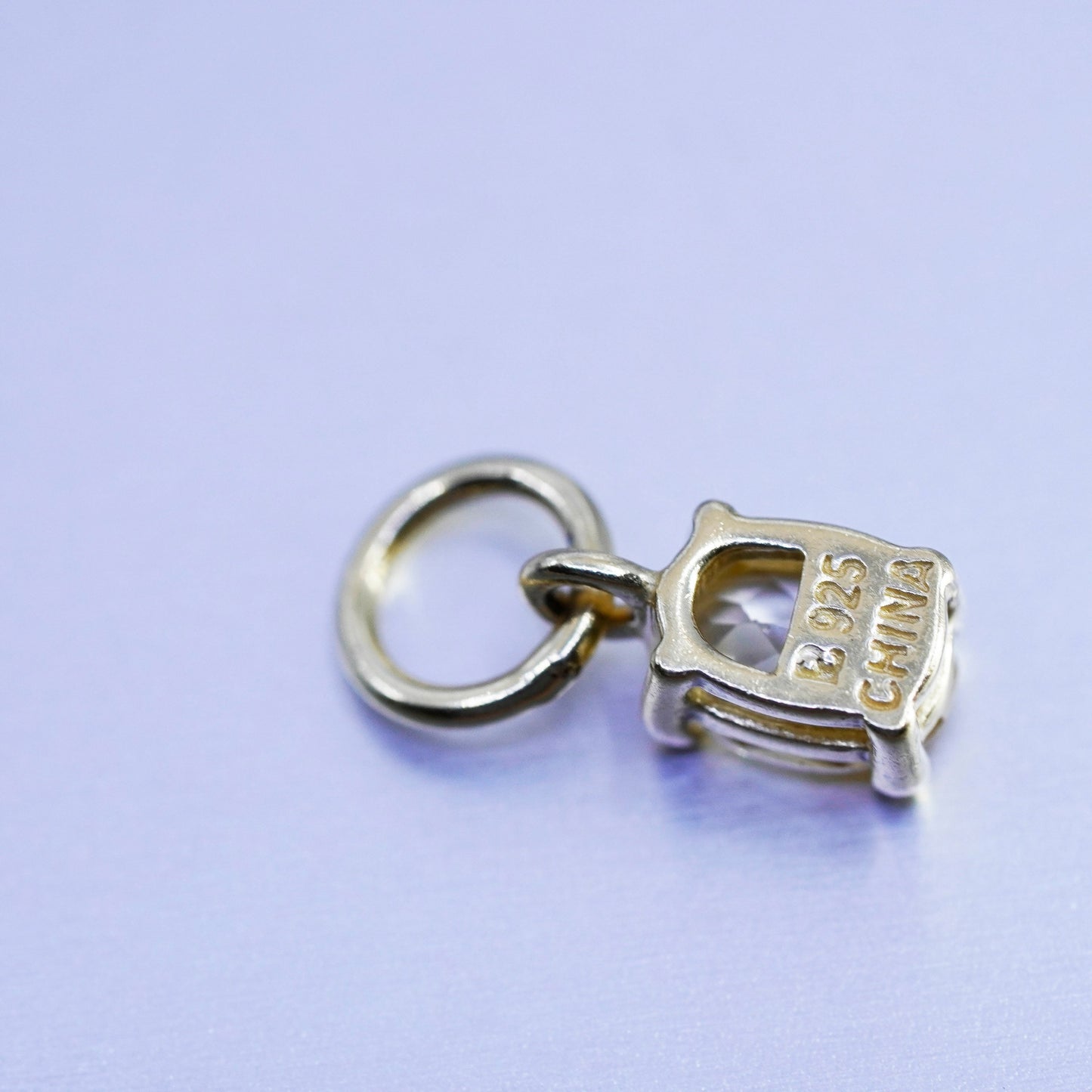 antique vermeil gold over sterling 925 silver handmade charm pendant citrine