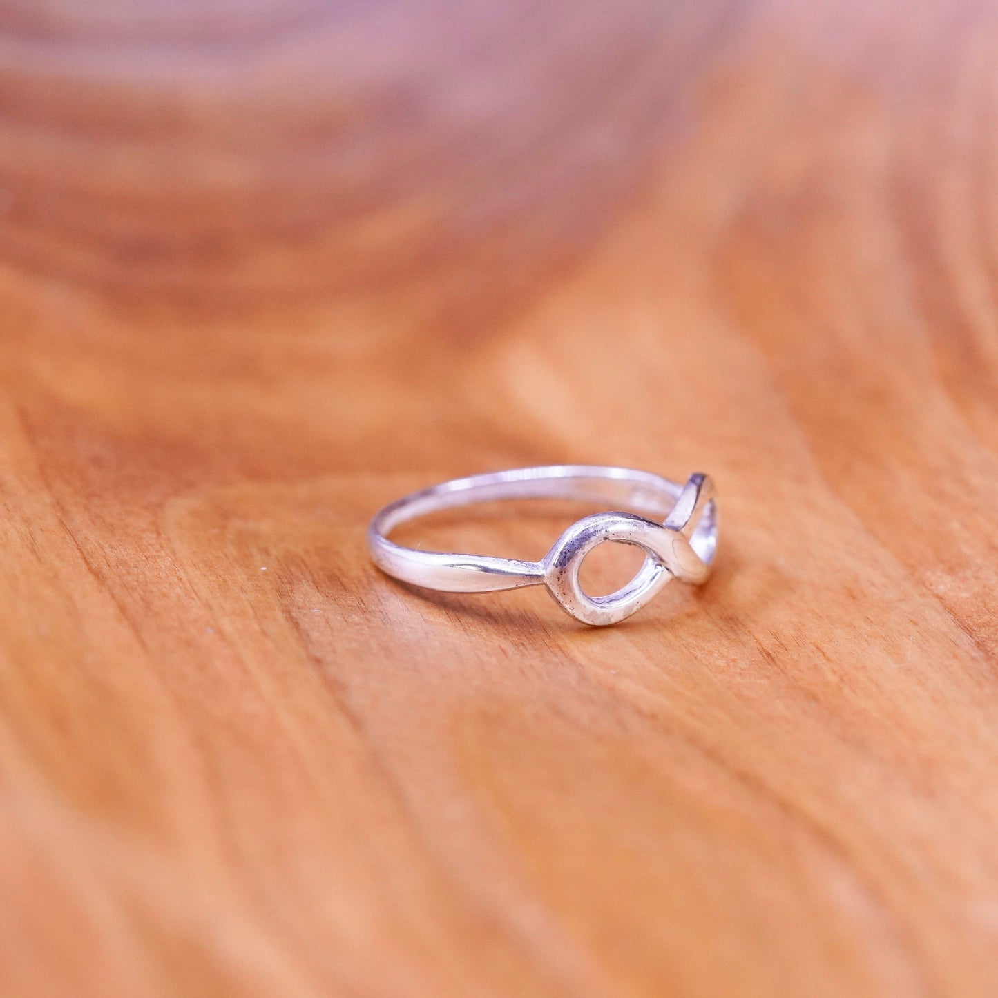 Size 7.25, vintage Sterling silver handmade ring, 925 infinity band