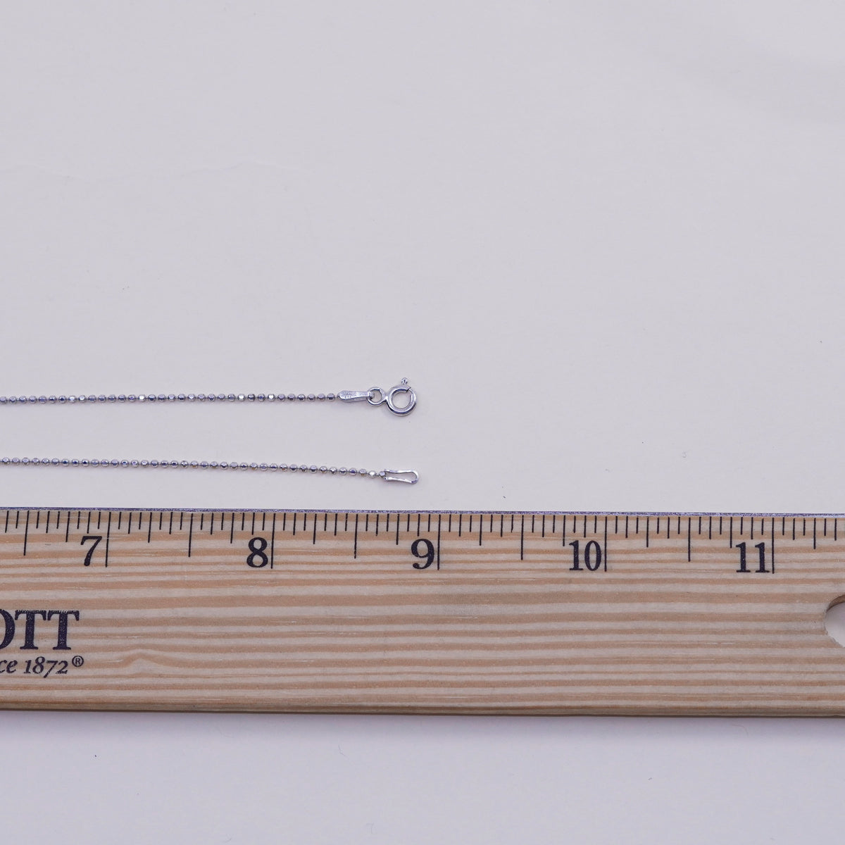 18”, 1mm, Vintage sterling silver beads chain, 925 necklace