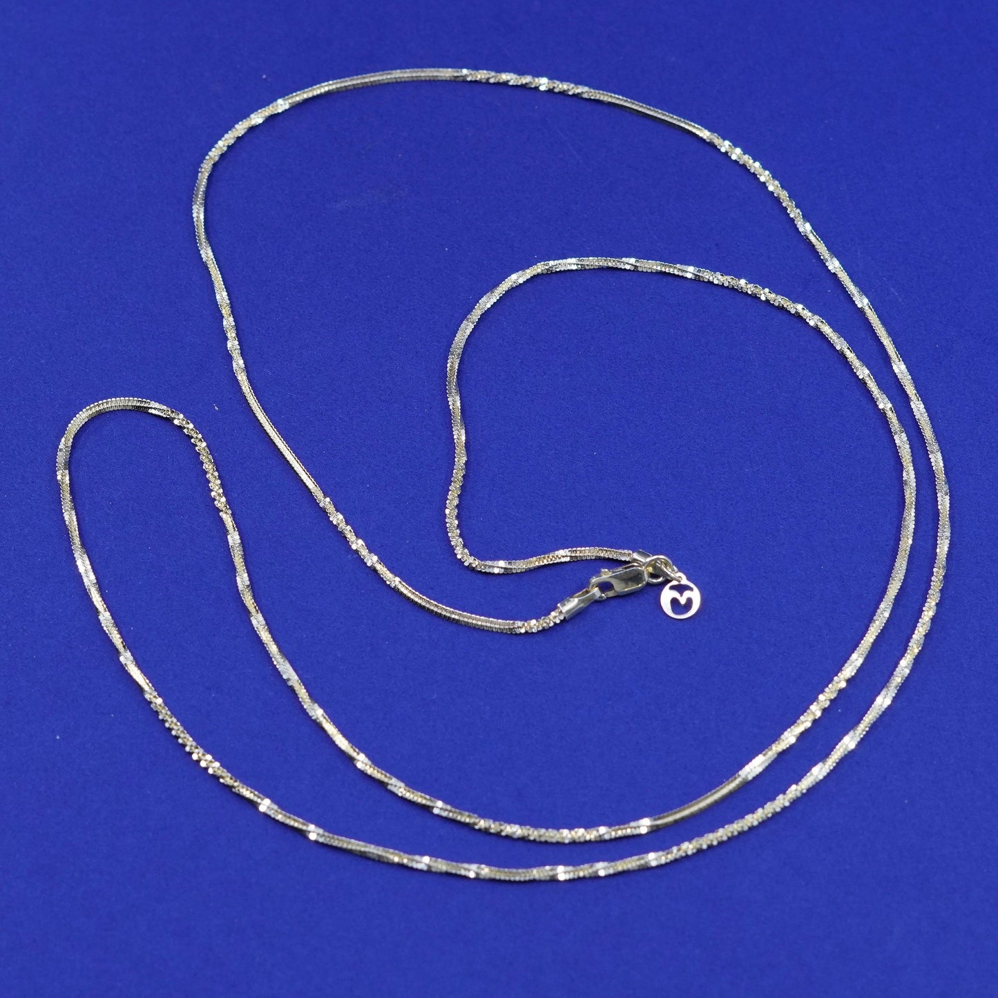 30”, vermeil gold Sterling silver handmade necklace, 925 twisted curb chain