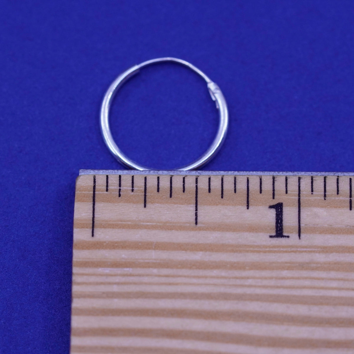 0.5”, vintage Sterling silver handmade hoop earrings, fine 925 huggie