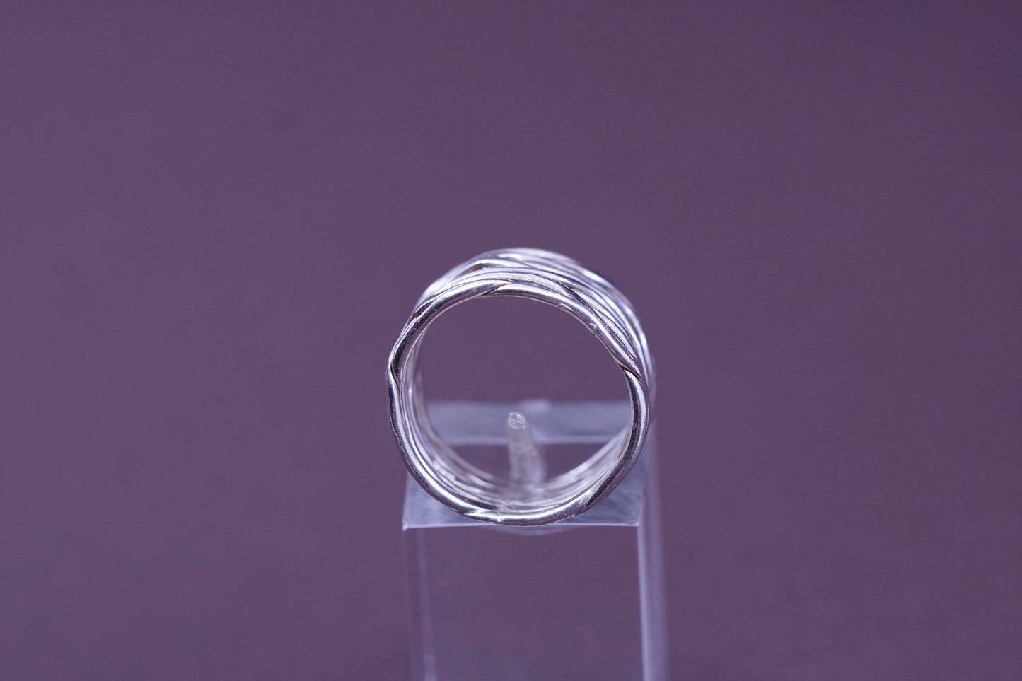 Size 5, vintage Sterling silver handmade wired ring, 925 band