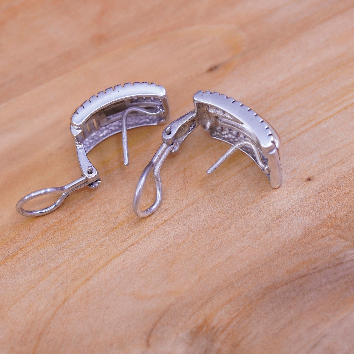 1”, WR 18K gold accent with sterling silver handmade earrings, modern 925 studs