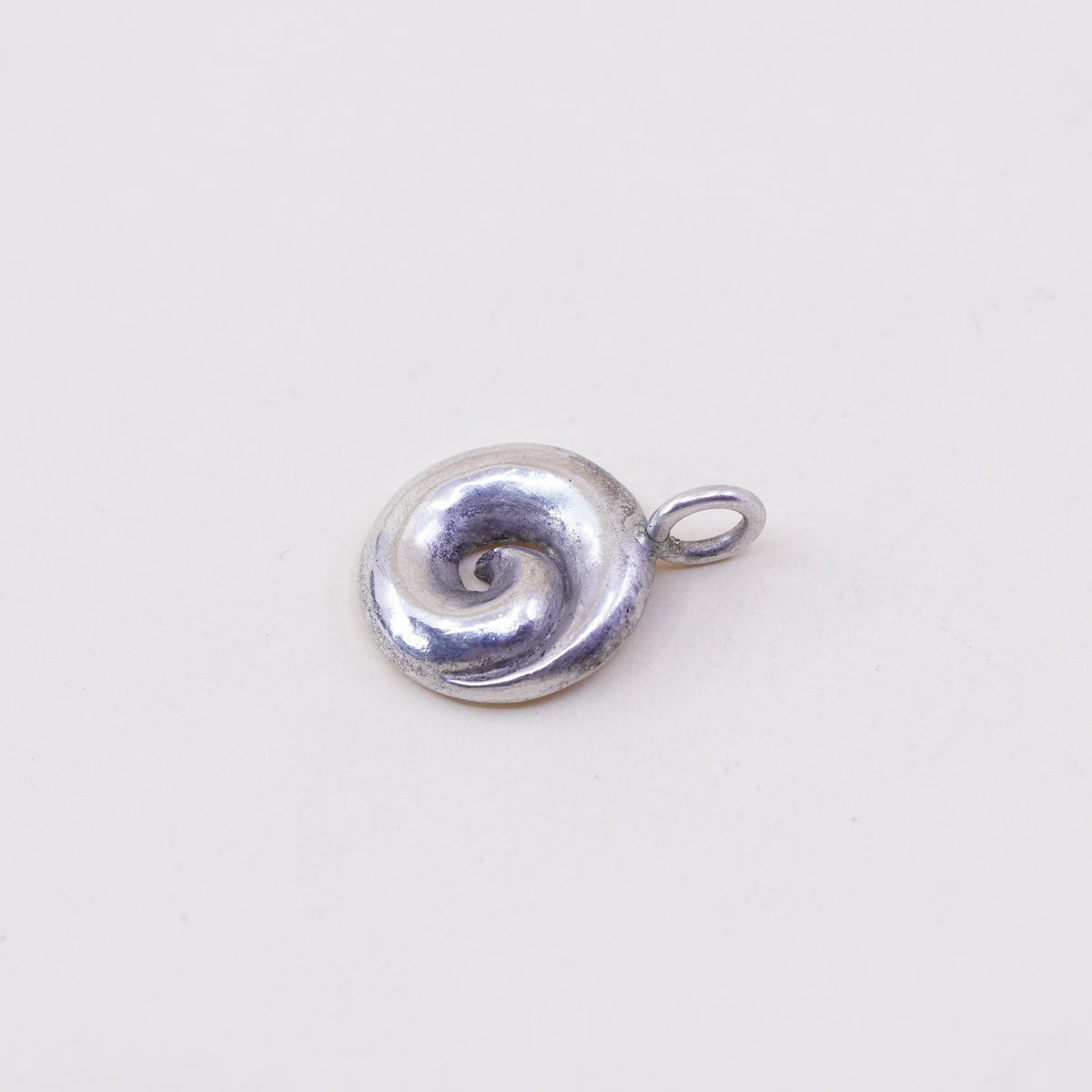 Vintage sterling silver handmade pendant, 925 swirl