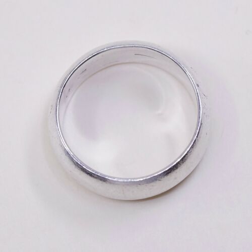 Size 5.75, Vtg Sterling Silver Handmade Wedding Ring, Band, Stamped 925