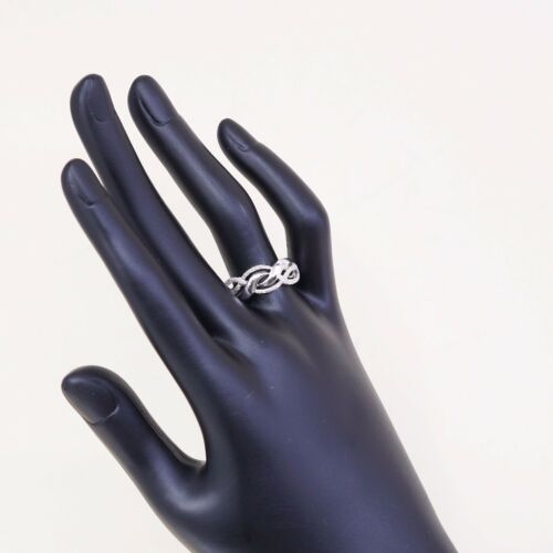 Sz 8, Vtg Sterling Silver Handmade Ring 925 Band Entwined Wavy, Stamped 925