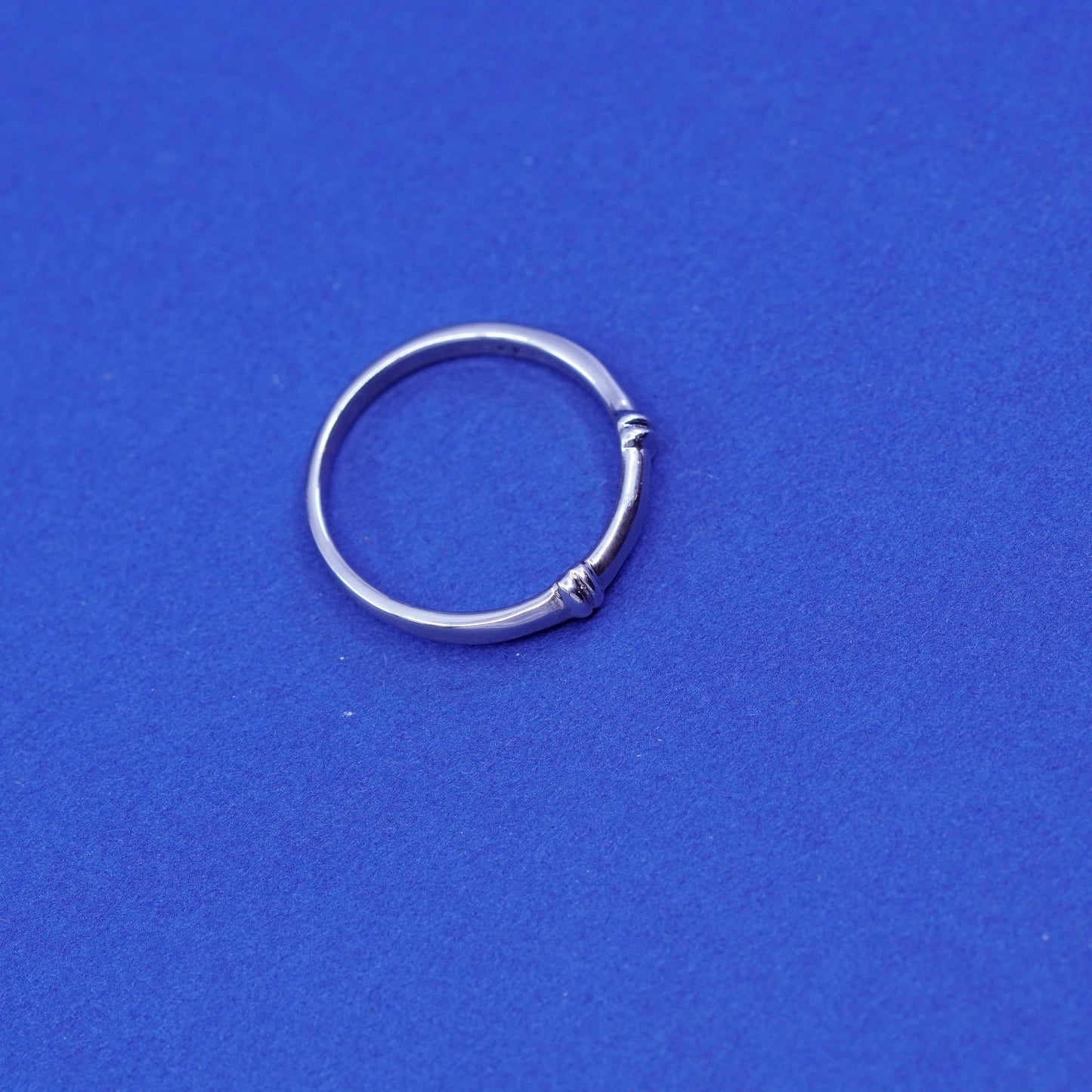 Size 7, vintage Sterling silver handmade ribbed ring, 925 stackable ring