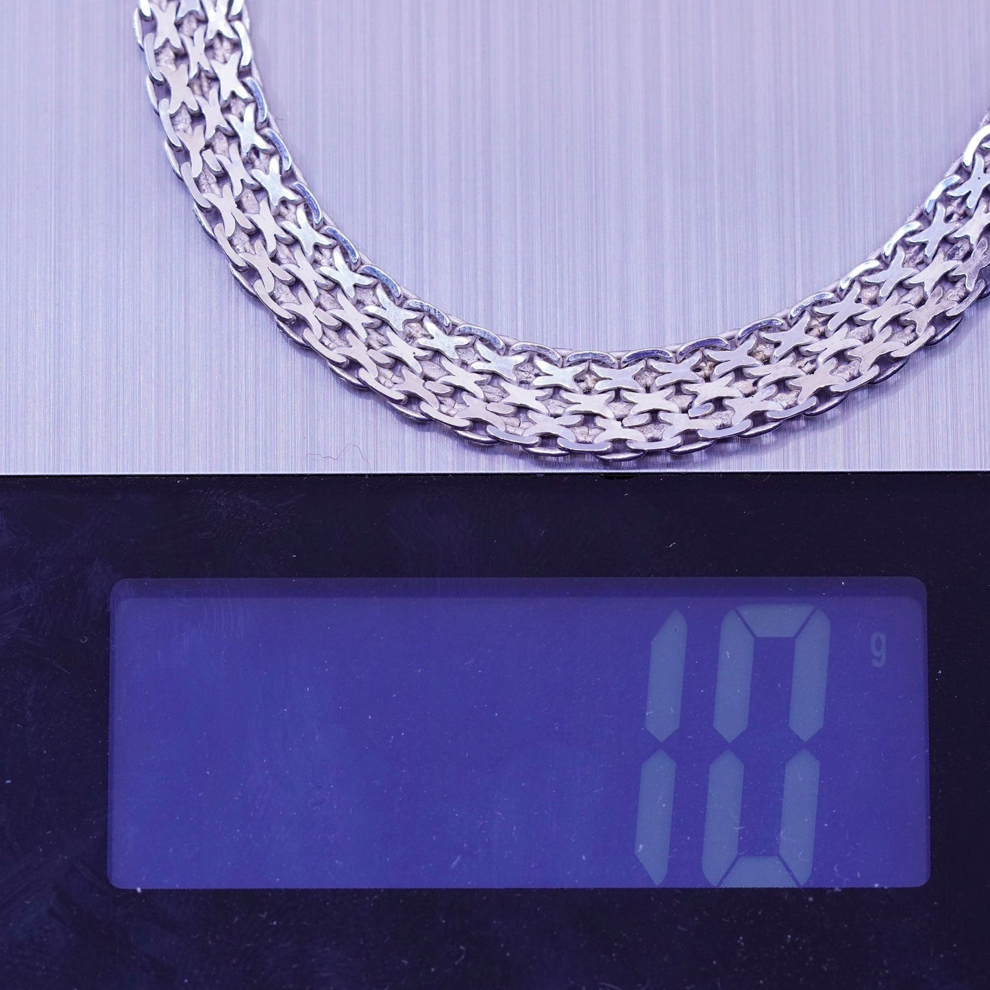 8”, 8mm, Vintage sterling silver bracelet, 925 flatten curb chain