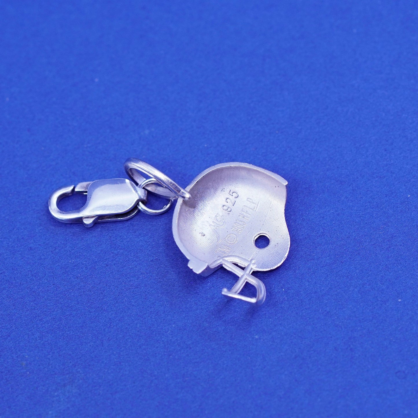 Vintage Sterling silver handmade pendant, 925 football helmet