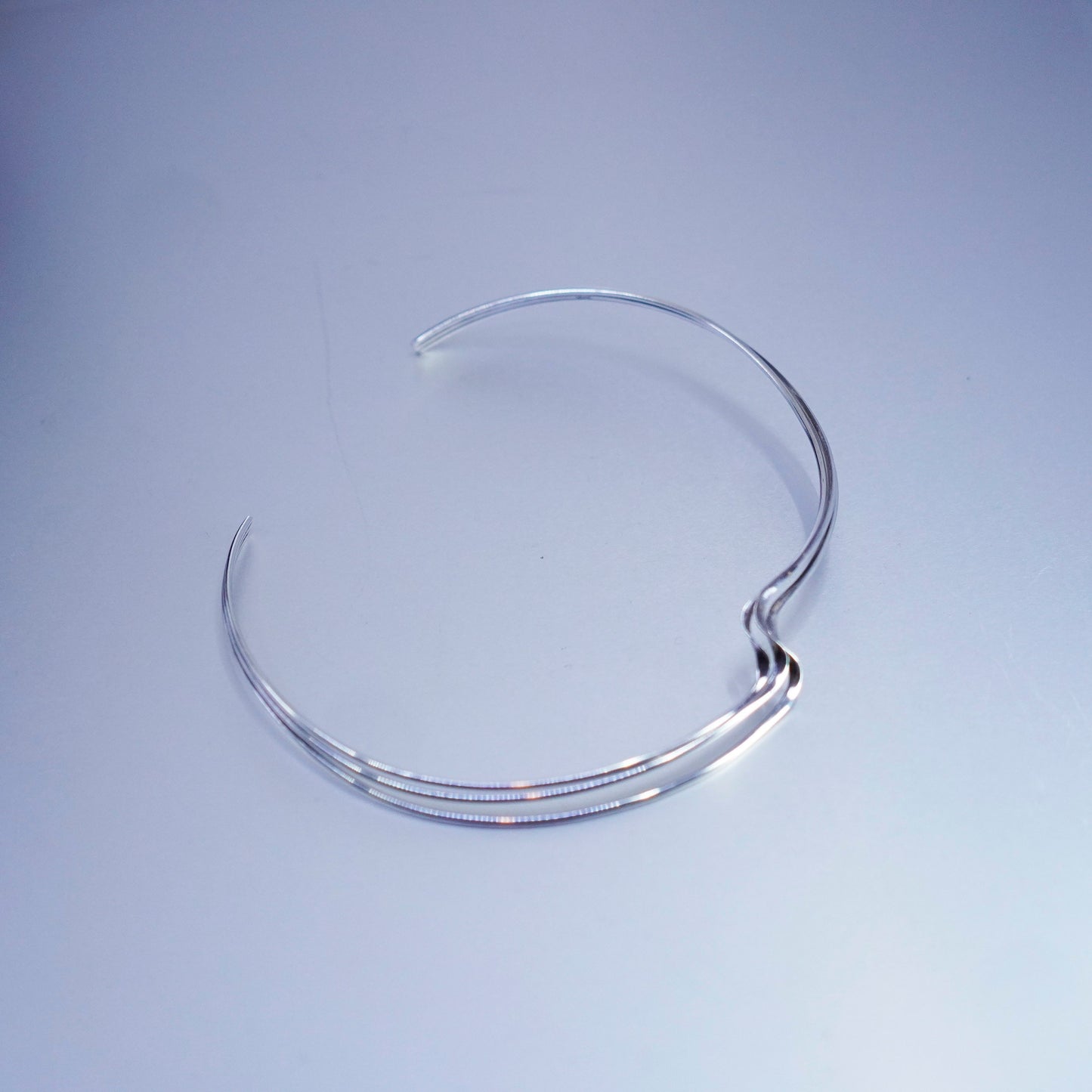 13”, vintage Sterling 925 silver handmade twisted choker collar necklace