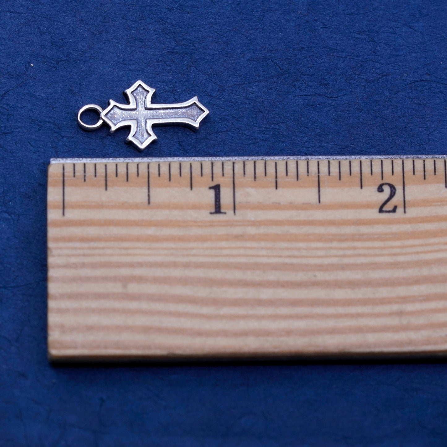 Vtg SLC Sterling silver Handmade charm, 925 cross pendant