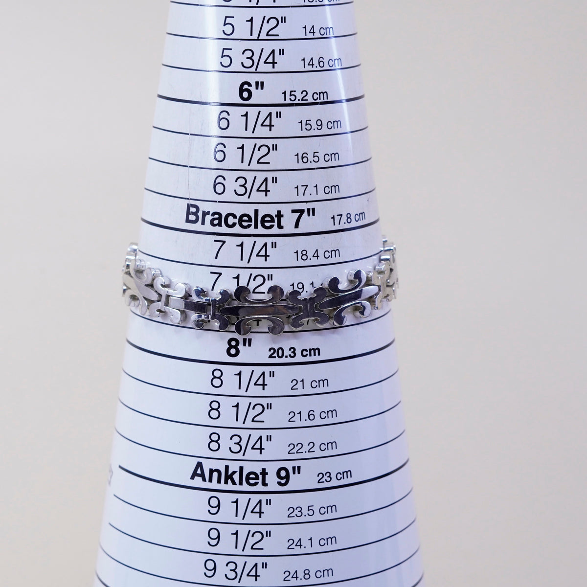 7.75”, French sterling silver tennis bracelet, 925 men’s the fleur-de-lis chain