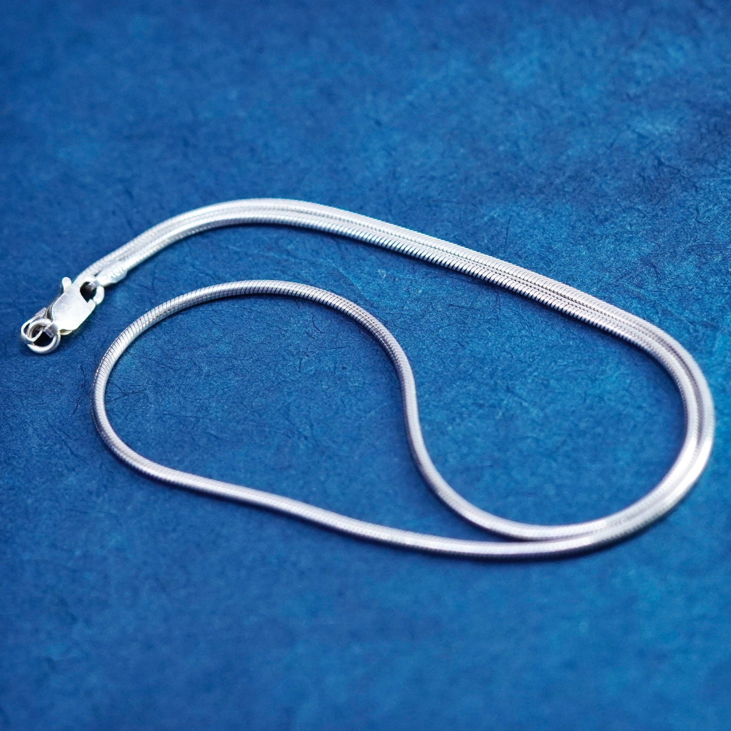 16”, 1.4mm, vintage Sterling silver handmade necklace, 925 snake chain