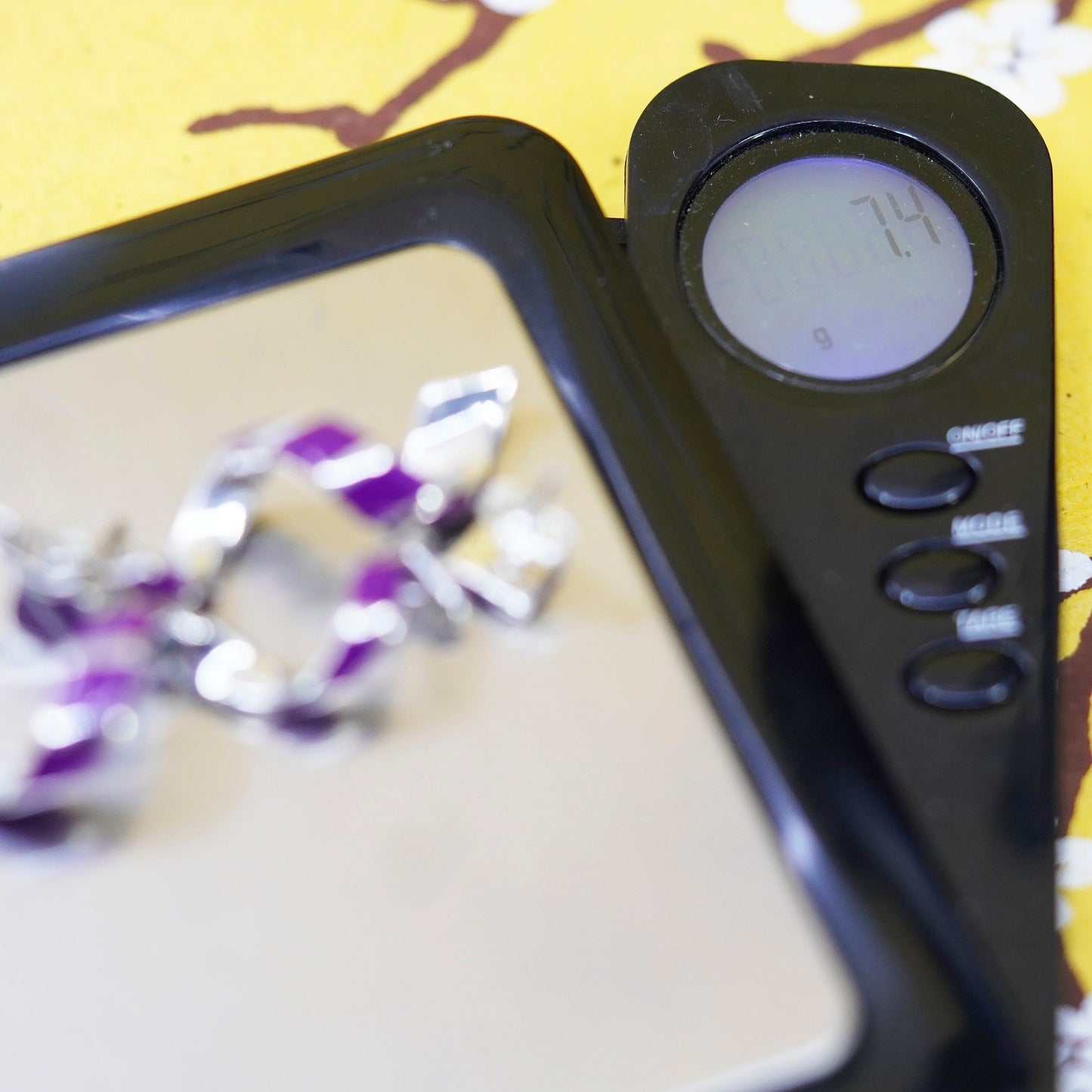 2” Native American Southwestern 925 Sterling silver swirly earrings purple onyx