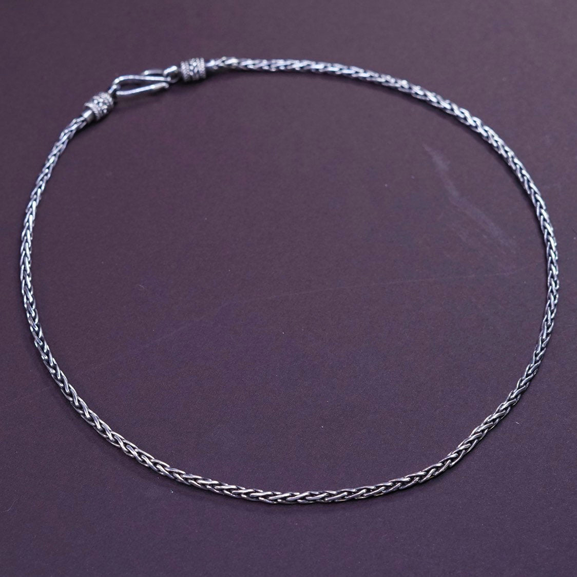 17", 3mm, Indonesia BA Suarti Sterling silver handmade necklace 925 wheat chain