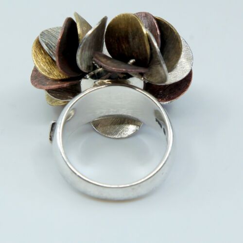 Silpada Sterling Silver Brass Copper Cha-Cha Ring Sz 6 R1978 Retired!