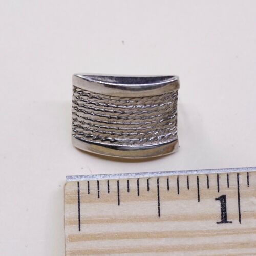 Vtg 925 Silver Handmade Square Textured Studs Earrings, Stamped Sterling