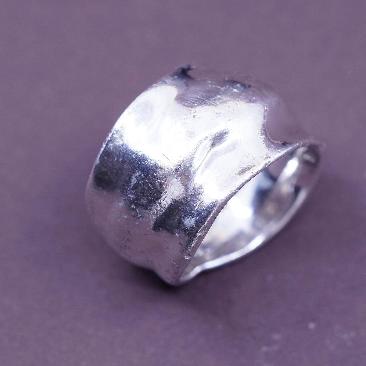 Size 8, vtg Robert Lee Morris Studio Sterling silver handmade ring, 925 band