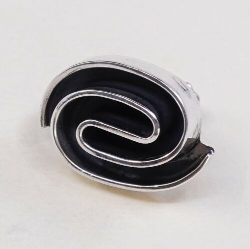 Vtg Sterling 925 Silver Handmade Screw Back Earrings Embossed Swirl