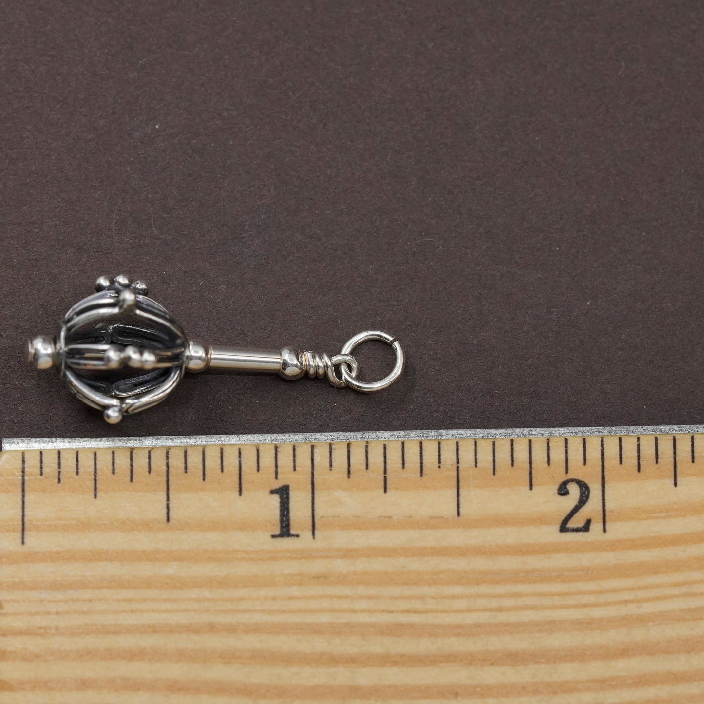 Vintage Sterling silver handmade pendant, 925 beads charm