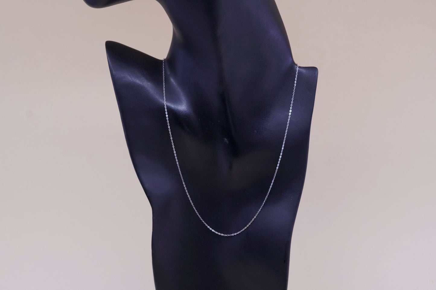 18”, 1mm, Vintage sterling silver flatten circle chain, Italy 925 necklace