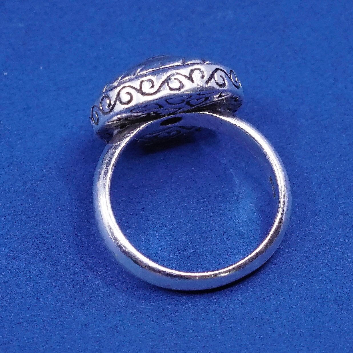 Size 7.25, vtg Brighton sayan Sterling silver handmade ring, 925 ring w/ cz