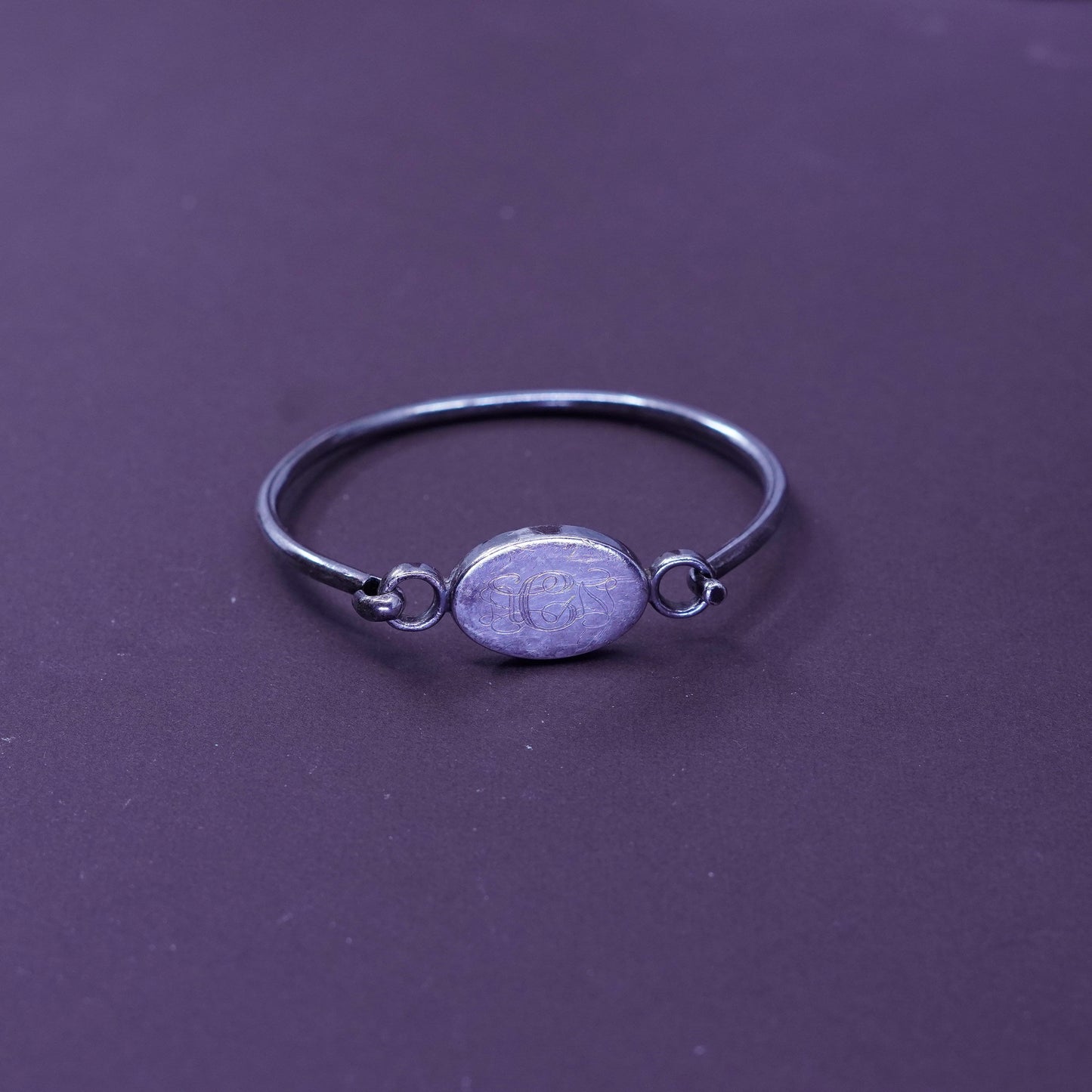 6”, Judith jack sterling silver bracelet, 925 bangle with name tag monogram ACN
