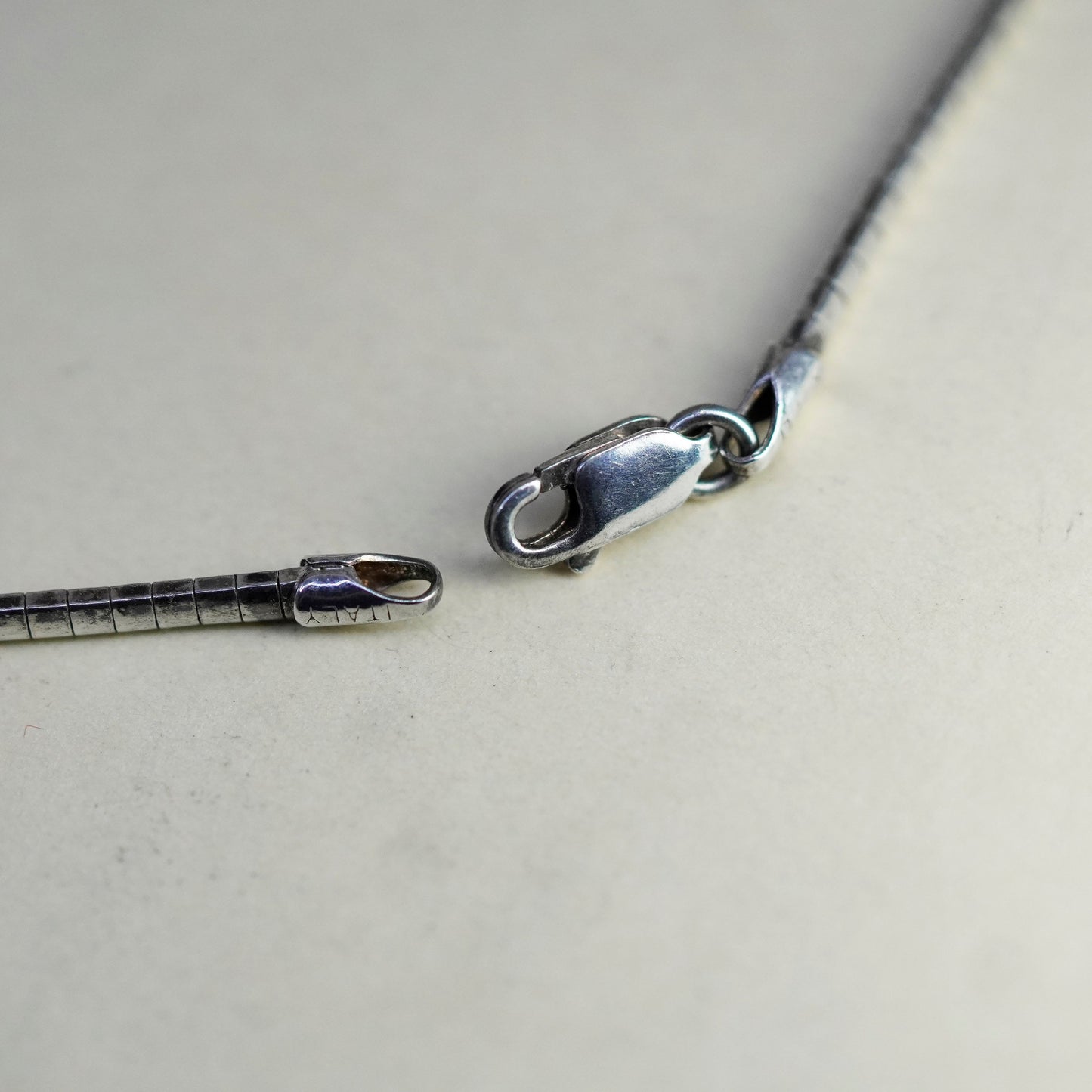 15”, 3mm, Vintage Italian sterling silver omega chain, bold 925 necklace