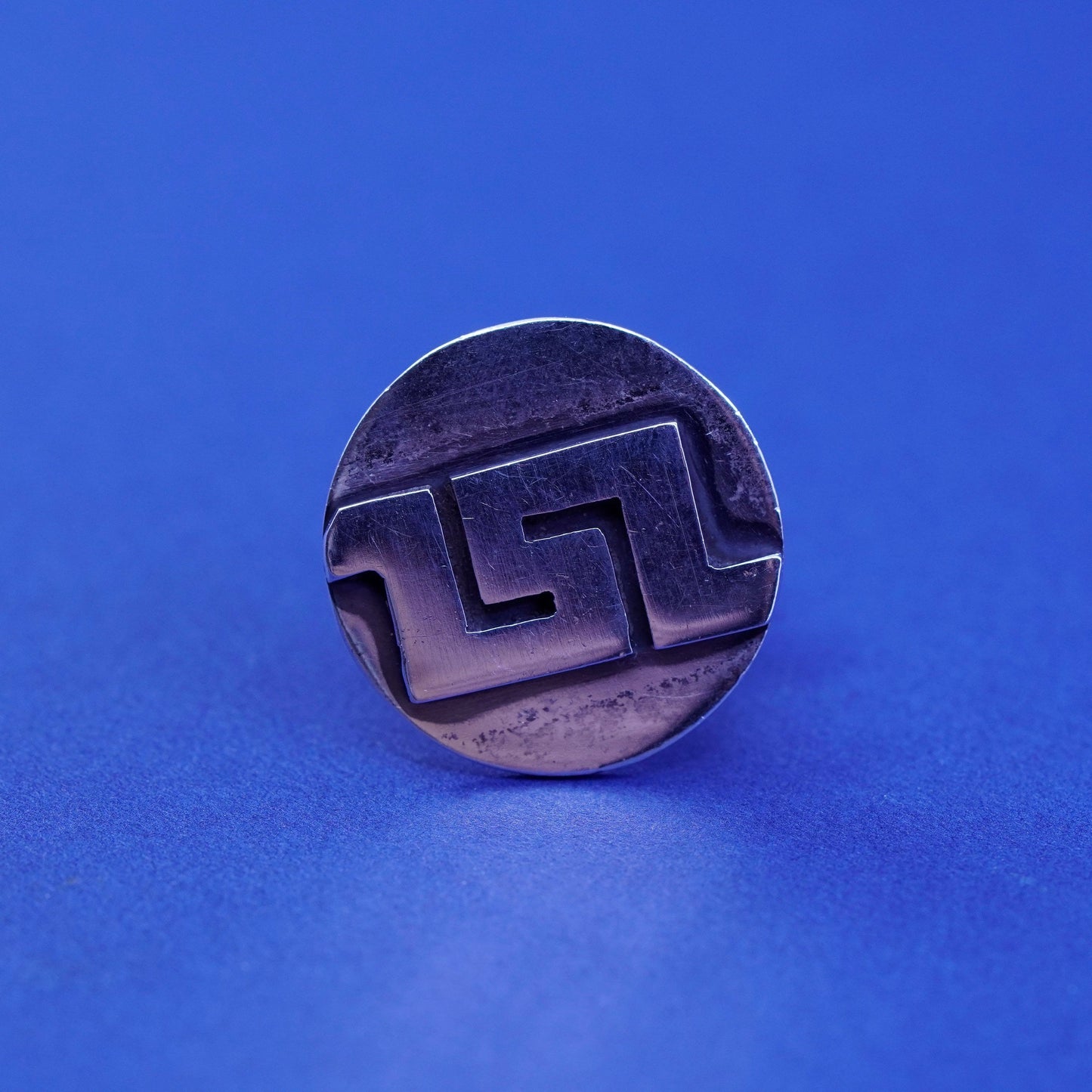 Vintage sterling silver Handmade cufflinks, Mexico 925 cuff links Greek key