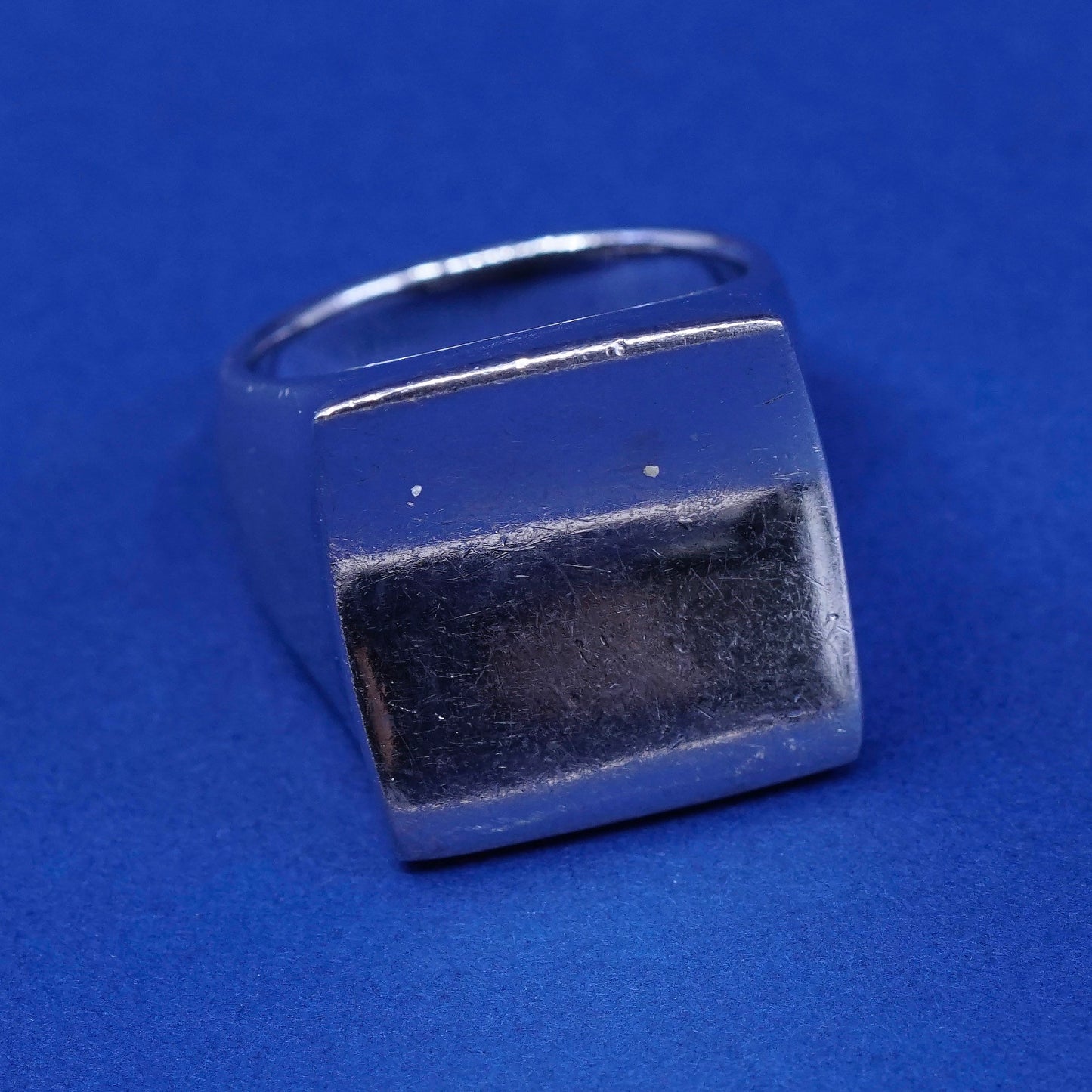 Size 8, vintage Sterling silver handmade Square ring, 925 statement ring