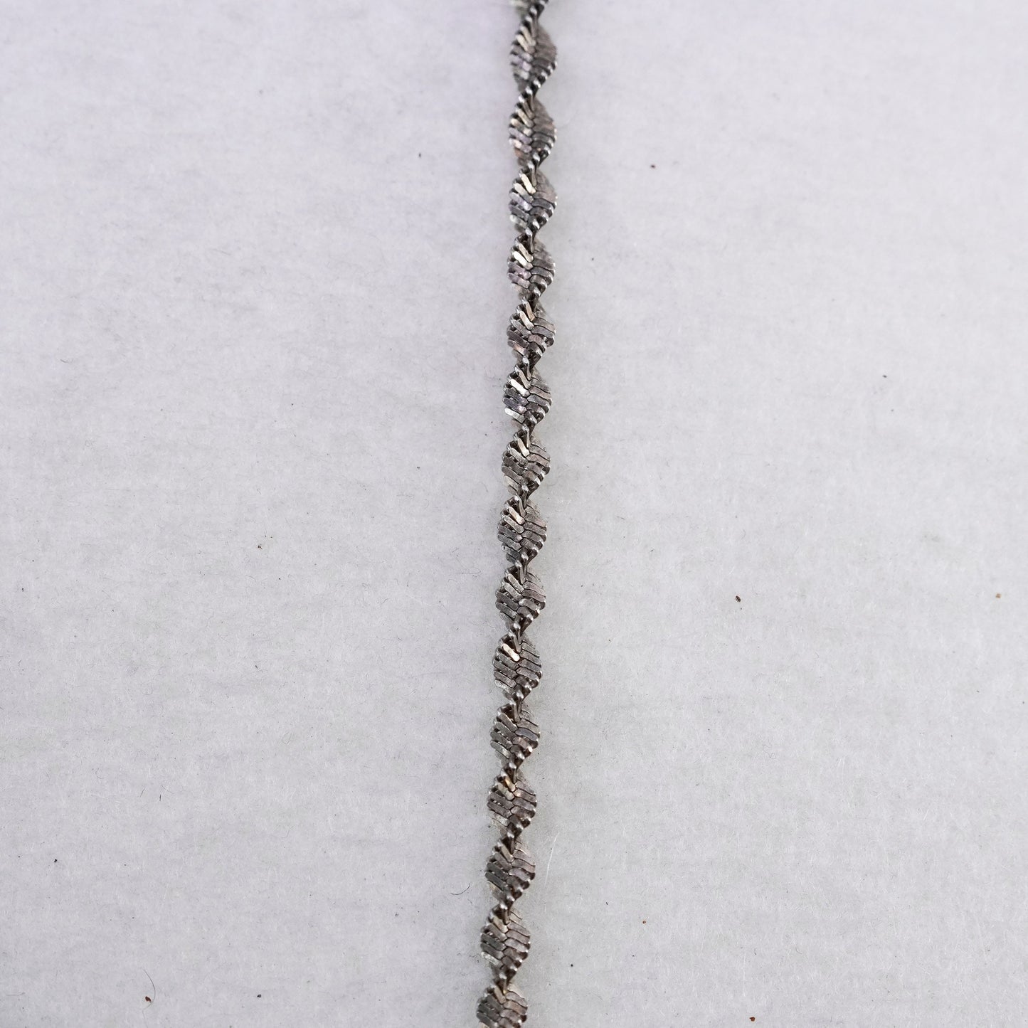 24” 4mm, vintage Italy Sterling 925 silver twisted herringbone chain necklace