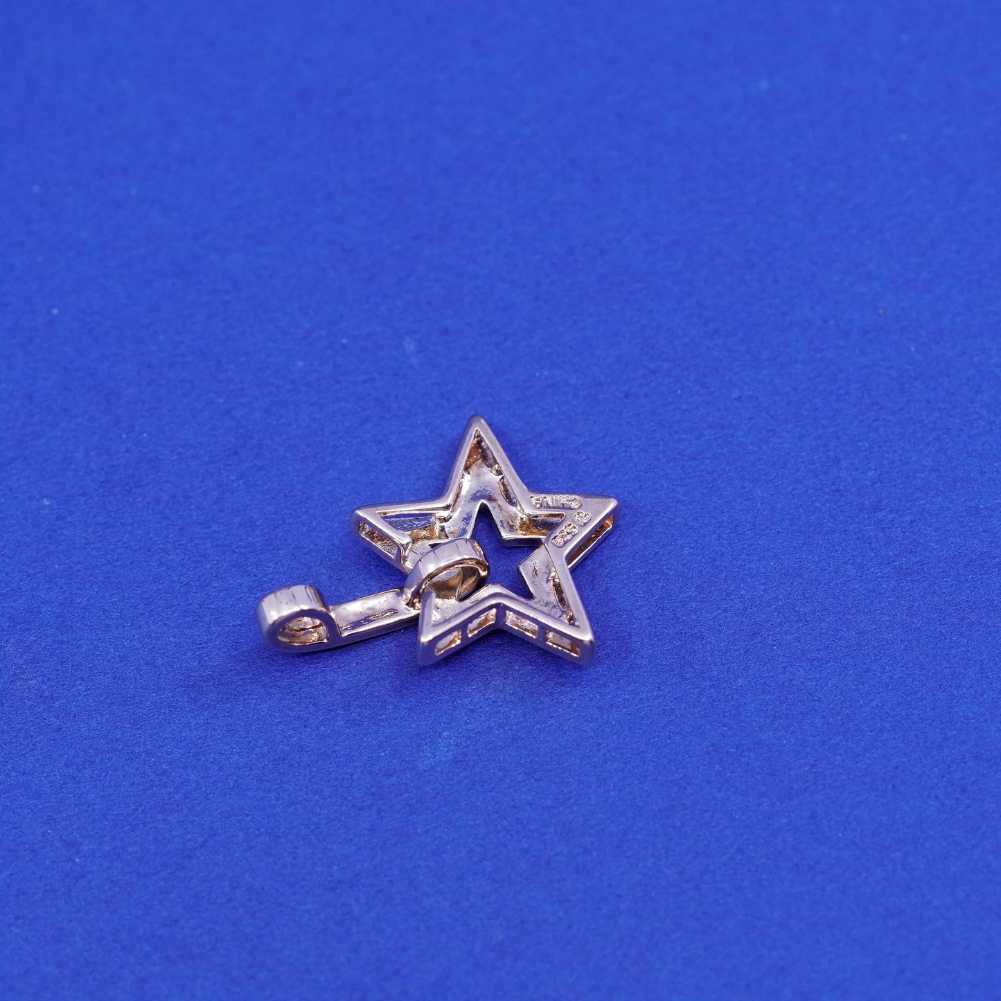 Vintage vermeil gold filled Sterling 925 silver star with diamond