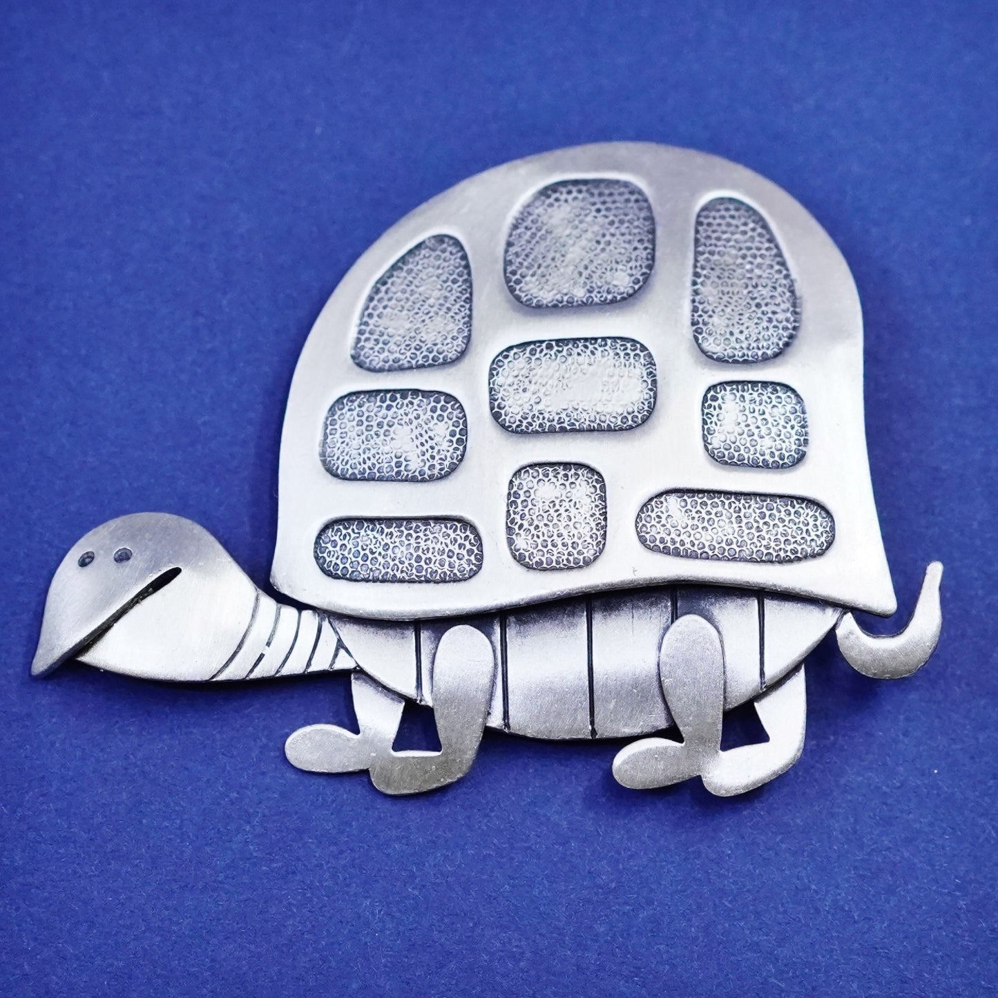 Vintage beau Sterling silver handmade brooch, 925 turtle pin