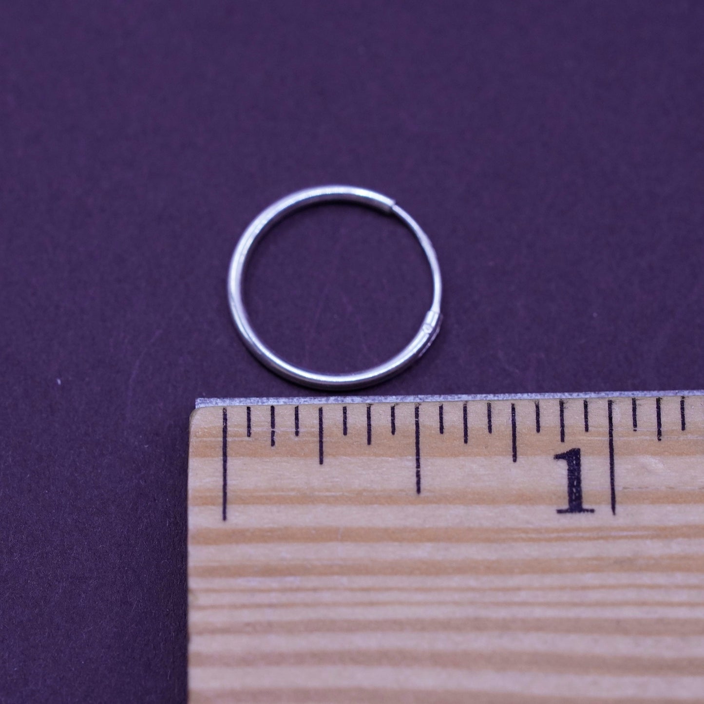0.5”, vintage Sterling silver hoop earrings, 925 hoops
