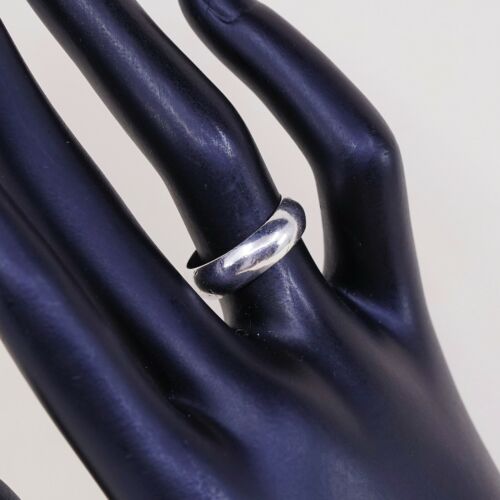 Sz 6, Vtg Sterling Silver Handmade Wedding Ring, 925 Silver Band, Stamped 925
