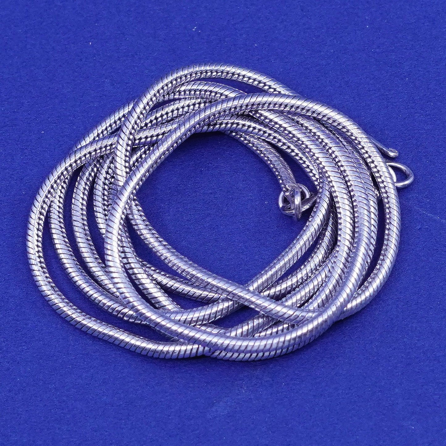 25”, 2mm, vintage Italy Sterling silver handmade necklace, 925 snake chain