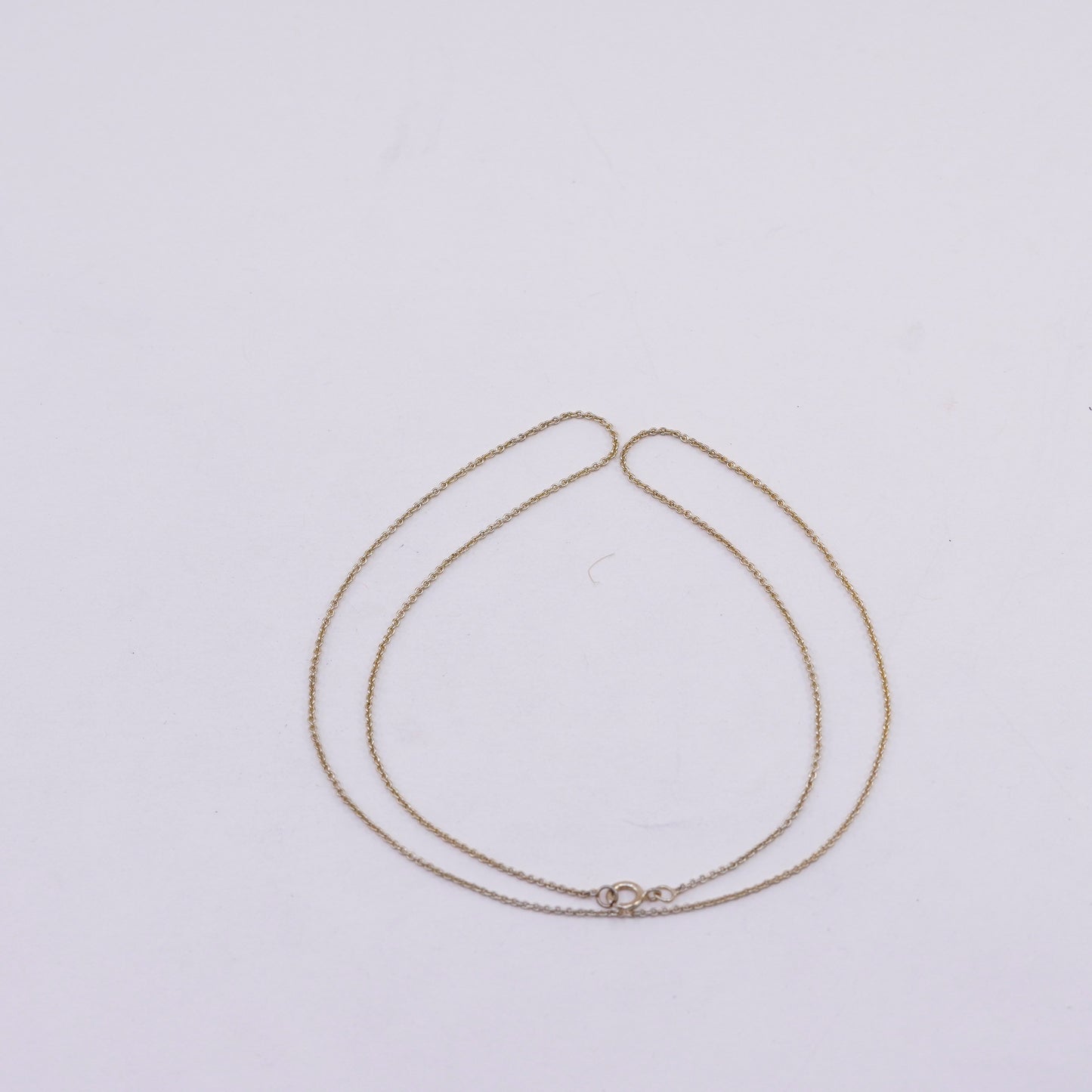 18”, 1mm, vintage vermeil gold over Sterling silver necklace, 925 circle chain