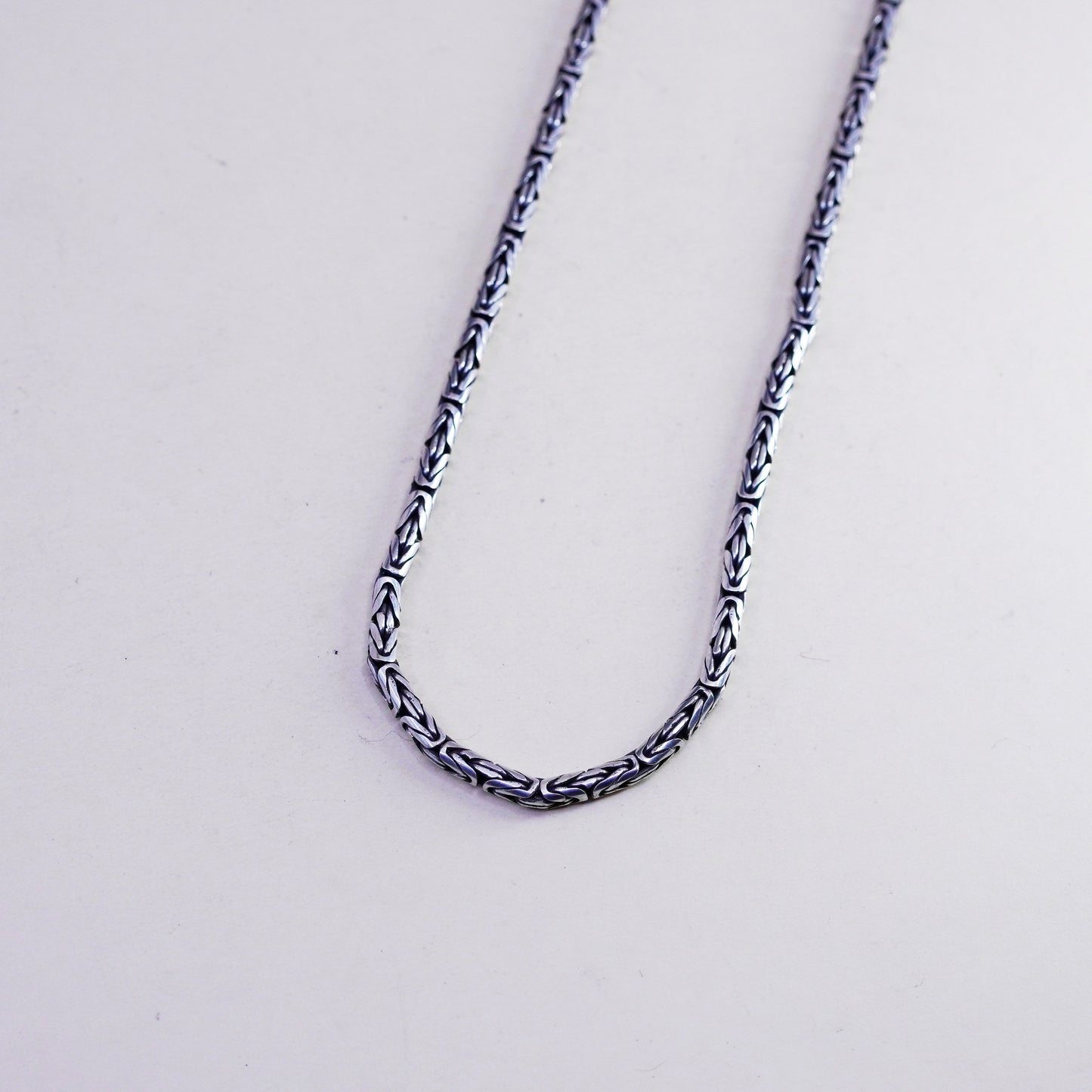 18”, BA Suarti sterling silver 925 handmade Bali birdcage Byzantine necklace
