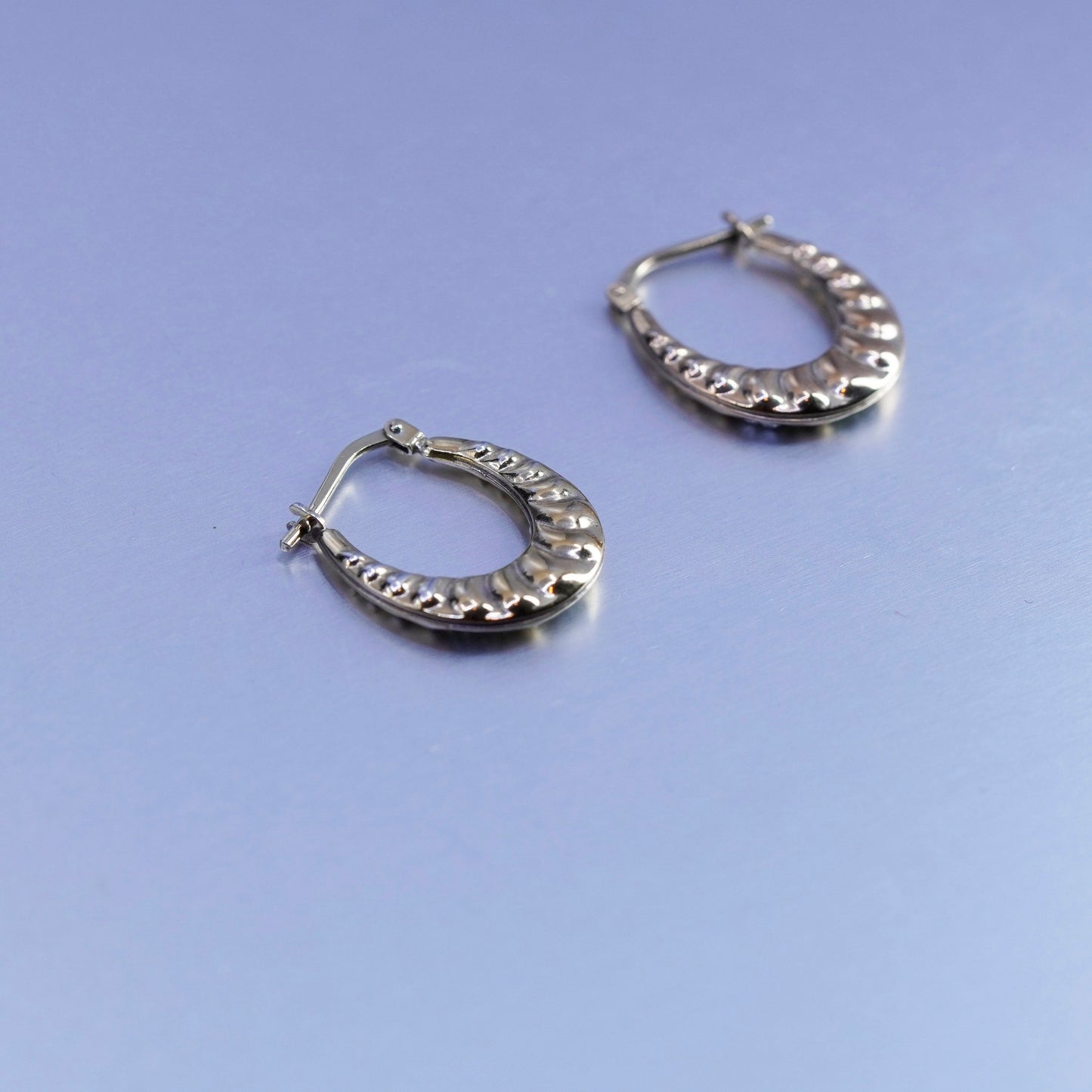 0.75”, vintage vermeil gold over Sterling silver earrings, 925 hoops with cz