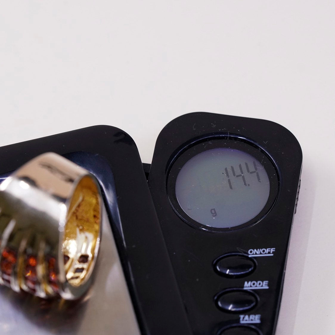 sz 10, vtg Vermeil gold over Sterling silver ring, 925 band w/ cluster ruby