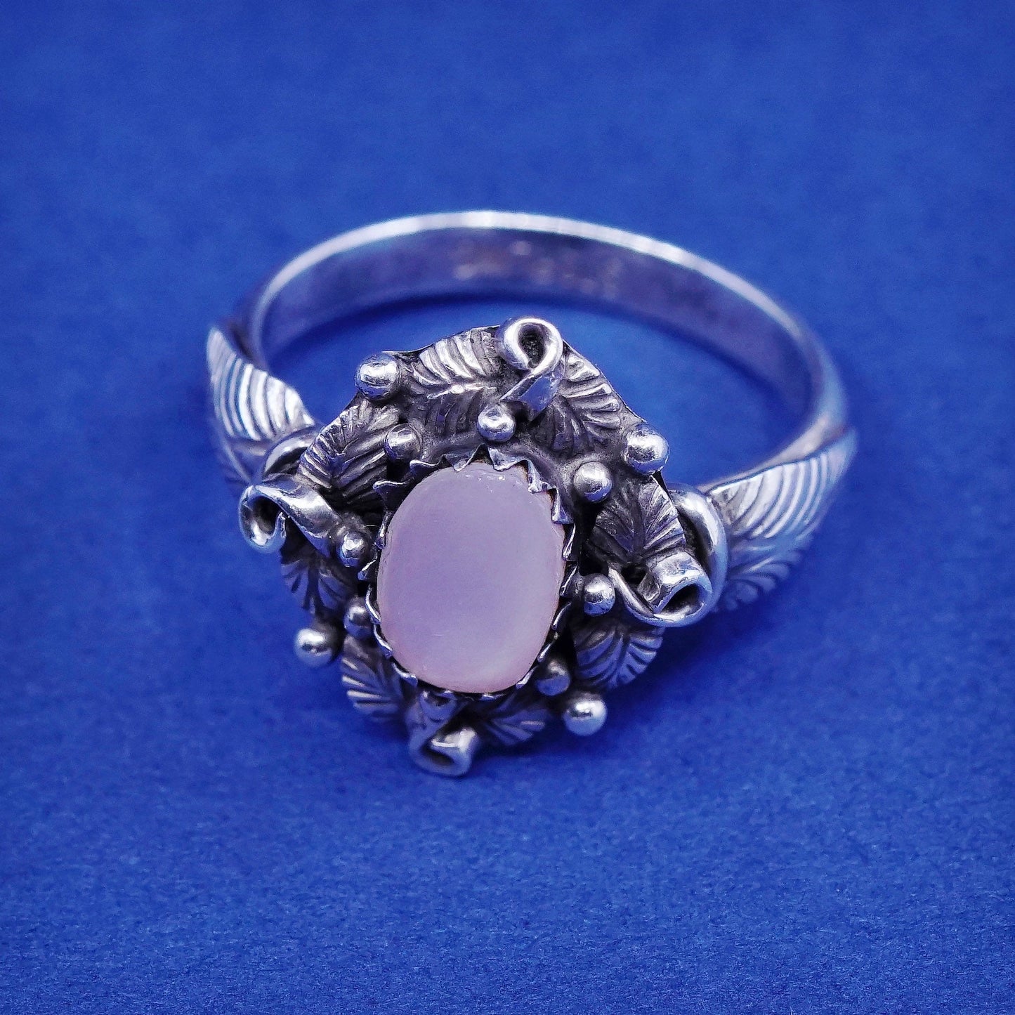sz 5.75, southwestern Sterling 925 silver handmade heart ring w/ pink MOP