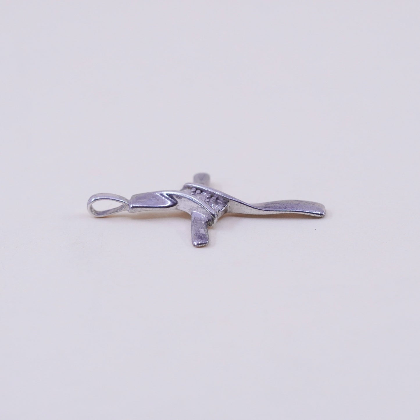 Vintage sterling silver pendant, 925 cross handmade pendant with Cz