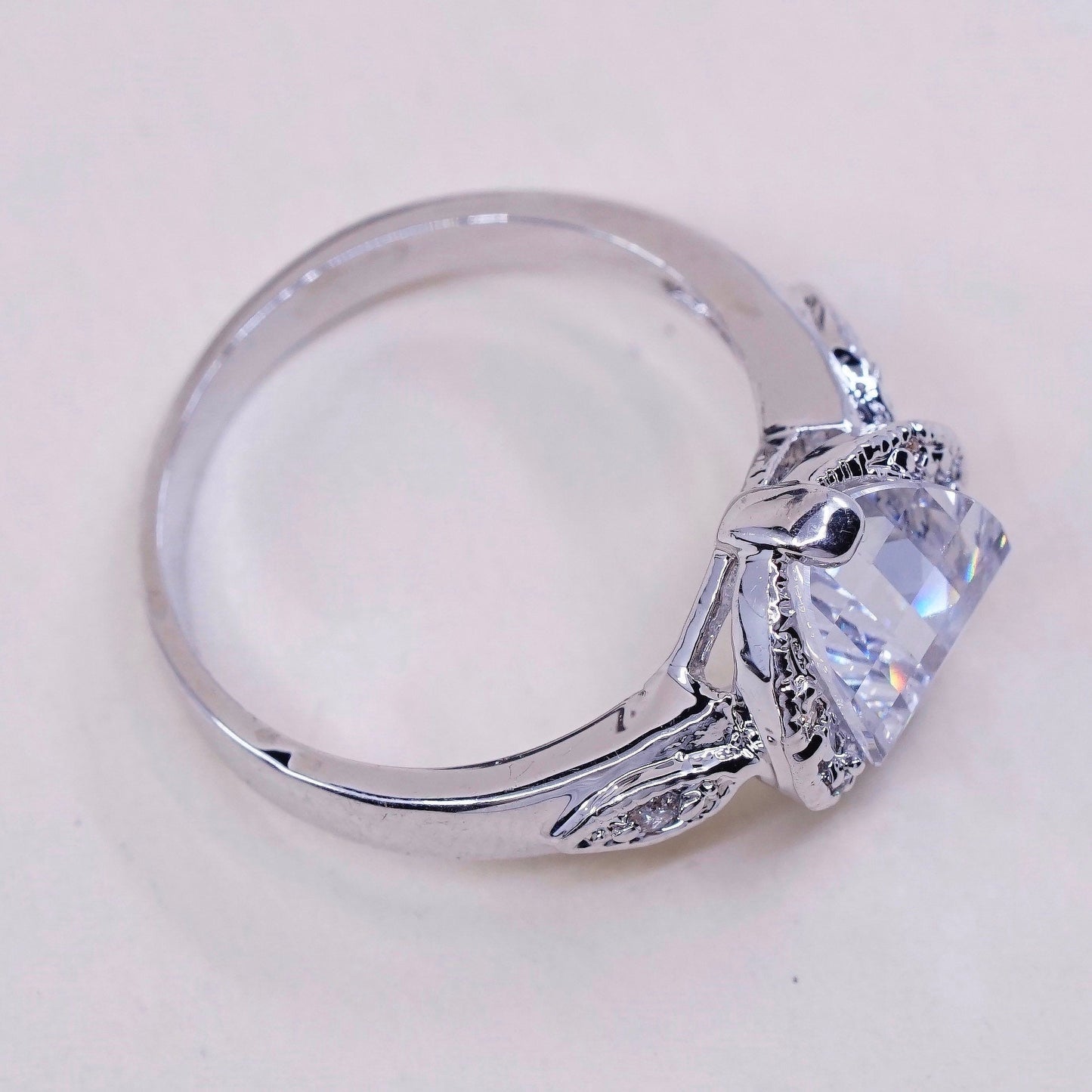 Size 8, jewelry, gold over sterling 925 silver cluster crystal engagement ring