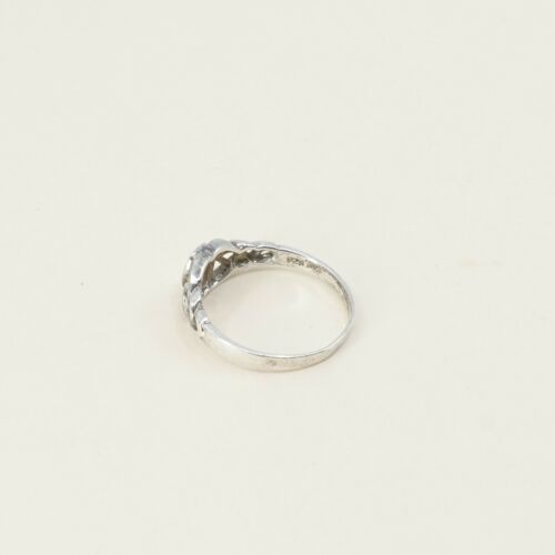 Sz 8, Vtg Navajo Sterling Silver Handmade Ring, 925 Silver Band W/ MOP inlay